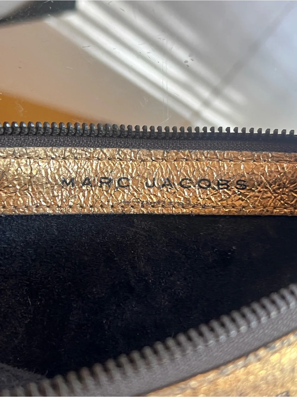 Marc Jacobs Metallic Gold Leather Wristlet Clutch